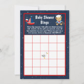 Nautical Boy Monkey Red en Navy Baby Bingo Kaart (Voorkant)