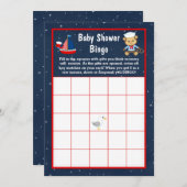 Nautical Boy Monkey Red en Navy Baby Bingo Kaart (Voorkant / Achterkant)