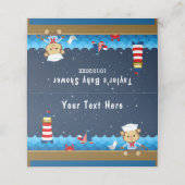 Nautical Boy Monkey Red en Navy Baby shower Plaatskaartje (Buitenkant ongevouwen)