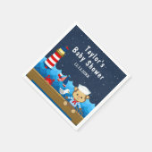 Nautical Boy Monkey Red en Navy Baby shower Servet (Hoek)
