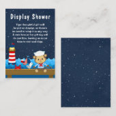 Nautical Boy Monkey Red en Navy Display Shower Informatiekaartje (Voorkant / Achterkant)
