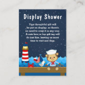 Nautical Boy Monkey Red en Navy Display Shower Informatiekaartje (Voorkant)