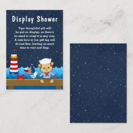 Nautical Boy Monkey Red en Navy Display Shower Informatiekaartje