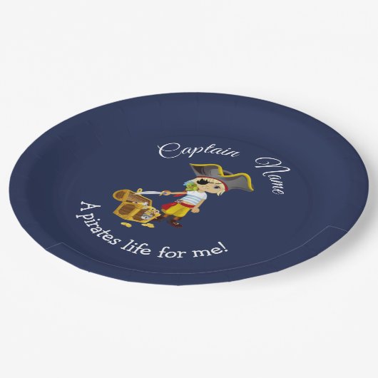 Nautical Boy Party Pirate Papieren Bordje (Gekanteld)