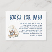 Nautical Boy Sailor Teddy Bears Boeken Baby shower Informatiekaartje (Voorkant)