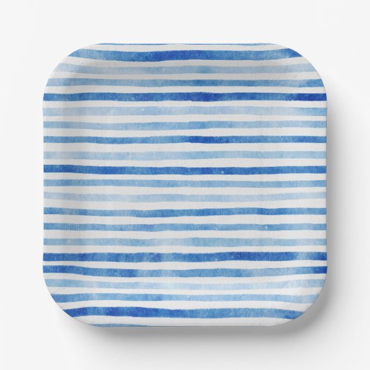 Nautical Boy Sailor Teddy Bears Stripe Baby shower Papieren Bordje (Voorkant)