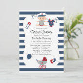Nautical Boy Virtuele Baby Shower Kaart (Staand voorkant)