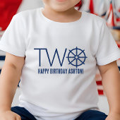 Nautical Boy's 2e Verjaardag Schip's Wiel Helm Naa Kinder Shirts