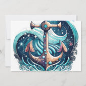 Nautical Boy's Blue Baby shower Kaart (Achterkant)