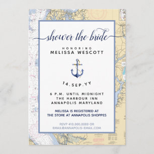 Nautical Bridal #Shower #Annapolis Maryland Kaart