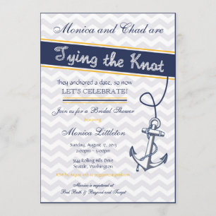 Nautical Bridal Shower Invitation - Beach Anchor Kaart