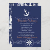 Nautical Bridal Shower Invitation, Beach, Summer Kaart (Voorkant / Achterkant)