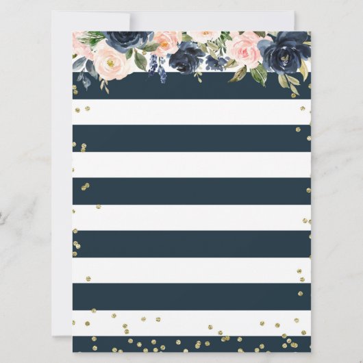 Nautical Bridal Shower Invitation Kaart (Achterkant)