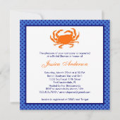 Nautical Bridal Shower Invitation Oranje/Navy Kaart (Voorkant)