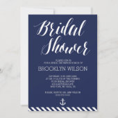 Nautical Bridal Shower Invitations with Stripes Kaart (Voorkant)