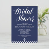 Nautical Bridal Shower Invitations with Stripes Kaart (Staand voorkant)