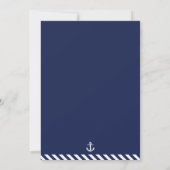 Nautical Bridal Shower Invitations with Stripes Kaart (Achterkant)