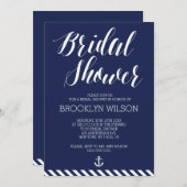 Nautical Bridal Shower Invitations with Stripes Kaart (Voorkant / Achterkant)