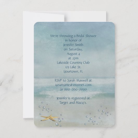 Nautical Bridal Shower Kaart (Achterkant)