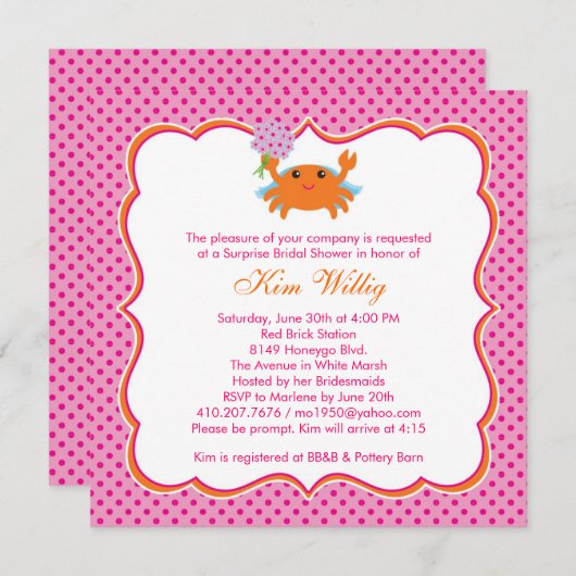 Nautical Bridal Shower Uitnodiging (Voorkant / Achterkant)