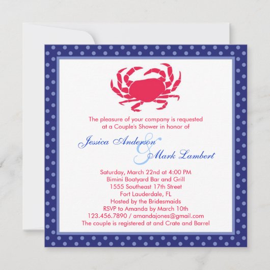 Nautical Bridal Shower Uitnodiging (Voorkant)
