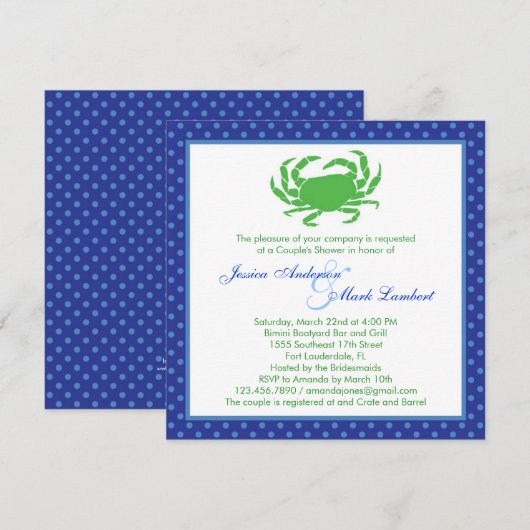 Nautical Bridal Shower Uitnodiging (Voorkant / Achterkant)