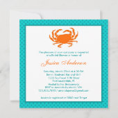 Nautical Bridal Shower Uitnodiging Oranje/Blauwgro (Voorkant)