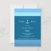 Nautical Bridal Shower-uitnodigingen voor anker Kaart (Voorkant)