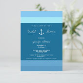 Nautical Bridal Shower-uitnodigingen voor anker Kaart (Staand voorkant)