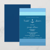 Nautical Bridal Shower-uitnodigingen voor anker Kaart (Voorkant / Achterkant)