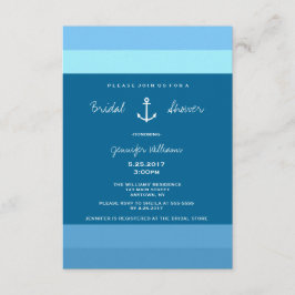 Nautical Bridal Shower-uitnodigingen voor anker Kaart