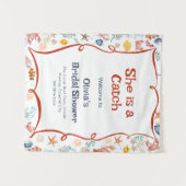 Nautical Bridal Shower Welcome Backdrop Tapestry Wandkleed (Voorkant (horizontaal))