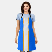 Nautical Bright Blue Yellow White Center Stripes Schort (Gedragen)