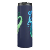 Nautical Bright Ocean Hues Octopus & Name Thermosbeker (Achterkant)