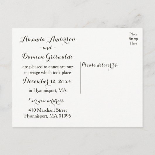 Nautical Brown net getrouwd met vuurtoren schip wi Aankondigingskaart (Achterkant)