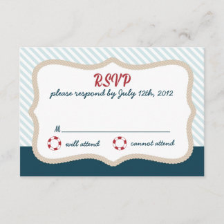 Nautical bruiloft RSVP Kaartje