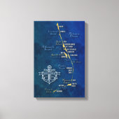 Nautical Buitenter Banks Map Canvas afdrukken (Voorkant)