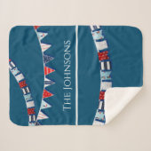 Nautical Bunting Sherpa Deken (Voorkant (horizontaal))