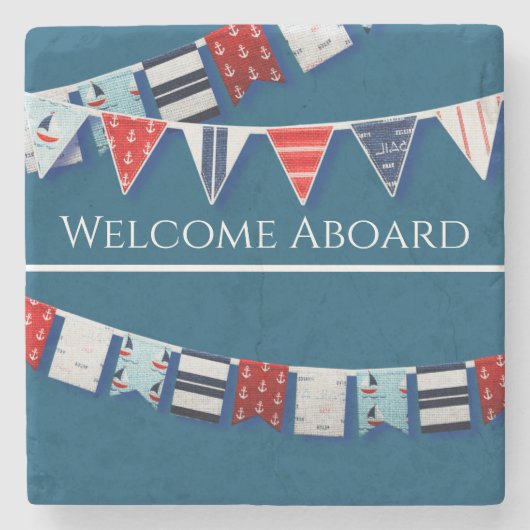 Nautical Bunting Stenen Onderzetter (Voorkant)