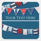 Nautical Bunting Vierkante Sticker (Voorkant)