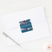 Nautical Bunting Vierkante Sticker (Envelop)