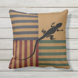 Nautical Burlap Gecko Lizard Buitenkussen