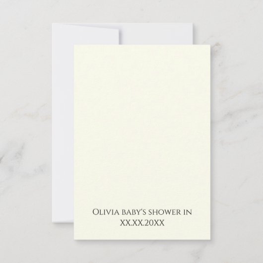 Nautical Butterfly Time Capsule Baby shower spel & Bedankkaart (Achterkant)