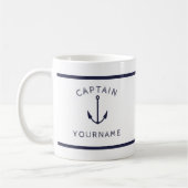 Nautical Captain Anchor met Jouw naam Mok (Links)