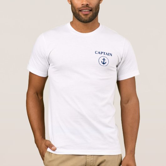 Nautical Captain Anchor Rope T-shirt wit (Voorkant)