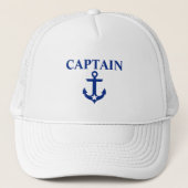 Nautical Captain Anchor Star White Trucker Pet (Voorkant)