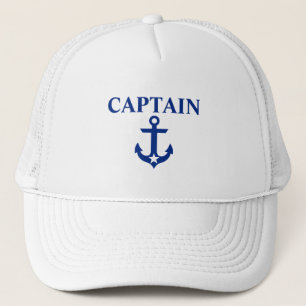 Nautical Captain Anchor Star White Trucker Pet
