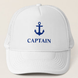 Nautical Captain Anchor White Trucker Pet
