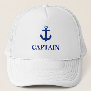 Nautical Captain Anchor White Trucker Pet
