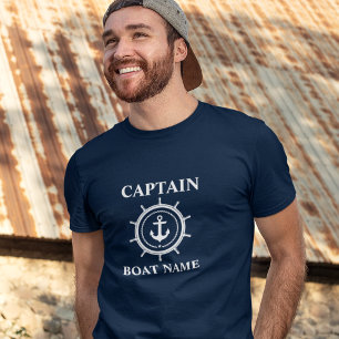 Nautical Captain Boat Name Anchor Rope Helm T-shirt